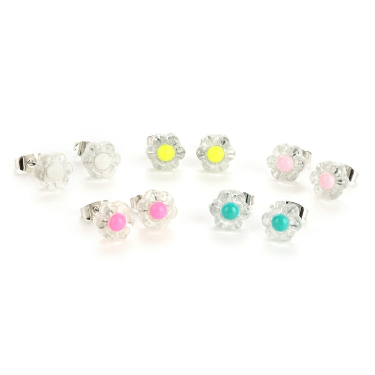 Girls Starlet Shimmer Pearl Rose Flower Set of 5 Rings Girls Starlet Shimmer Pearl Rose Flower Set of 5 Rings