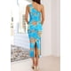 thumbnail image 5 of Vestido PRETTYGARDEN Ajustado Floral de Un Hombro Talla Grande, 5 of 6