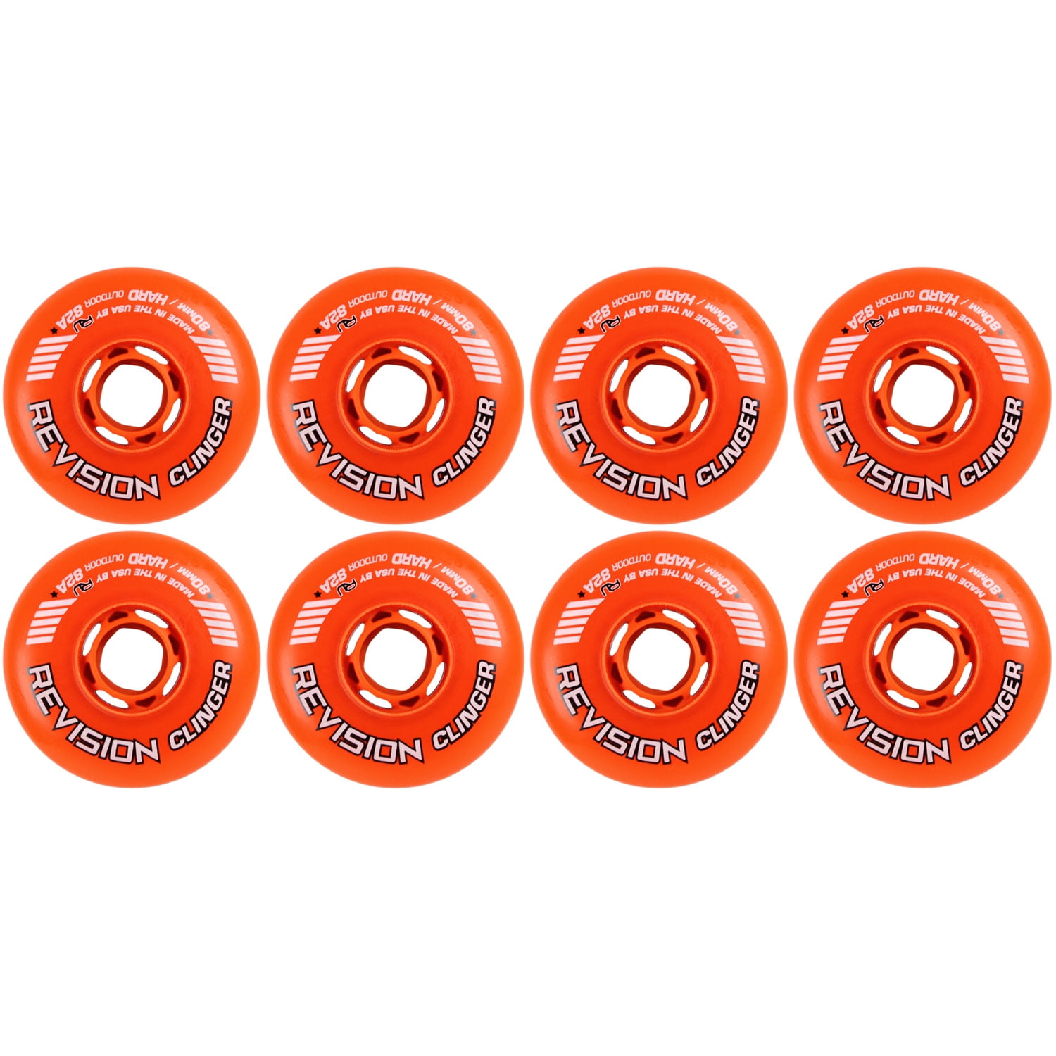 Revision Wheels Inline Roller Hockey Clinger 82A With Bones Bearings 4-Pack 