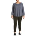thumbnail image 2 of Terra & Sky Women's Plus Size Ruffle Top with Long Raglan Sleeves, 2 of 5
