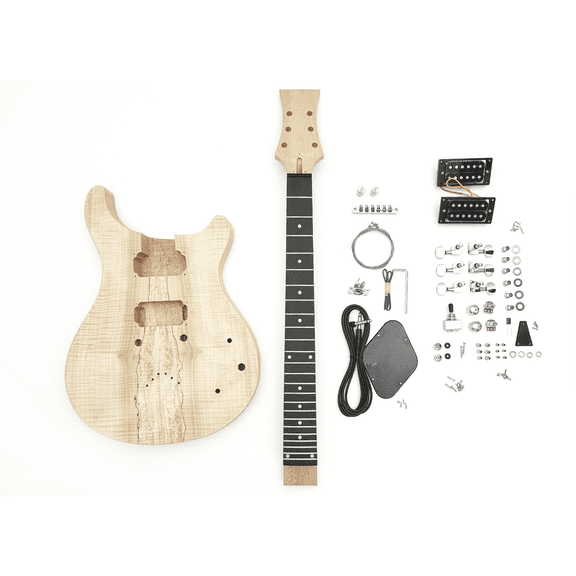 Double Cut Spalted Maple Build Your Own Guitar Kit