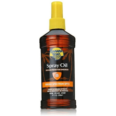 Banana Boat Spray Oil UVA/UVB Protection Sunscreen, SPF 8, 8