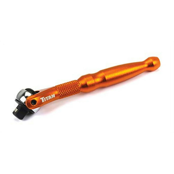 Titan 11322 1/4-Inch Drive x 4-Inch 90-Tooth Swivel Head Micro Ratchet - Orange