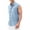 Light blue, variant on Fengqque Men's Short Sleeve Shirts Summer Cotton Linen Solid Color Sleeveless Shirt