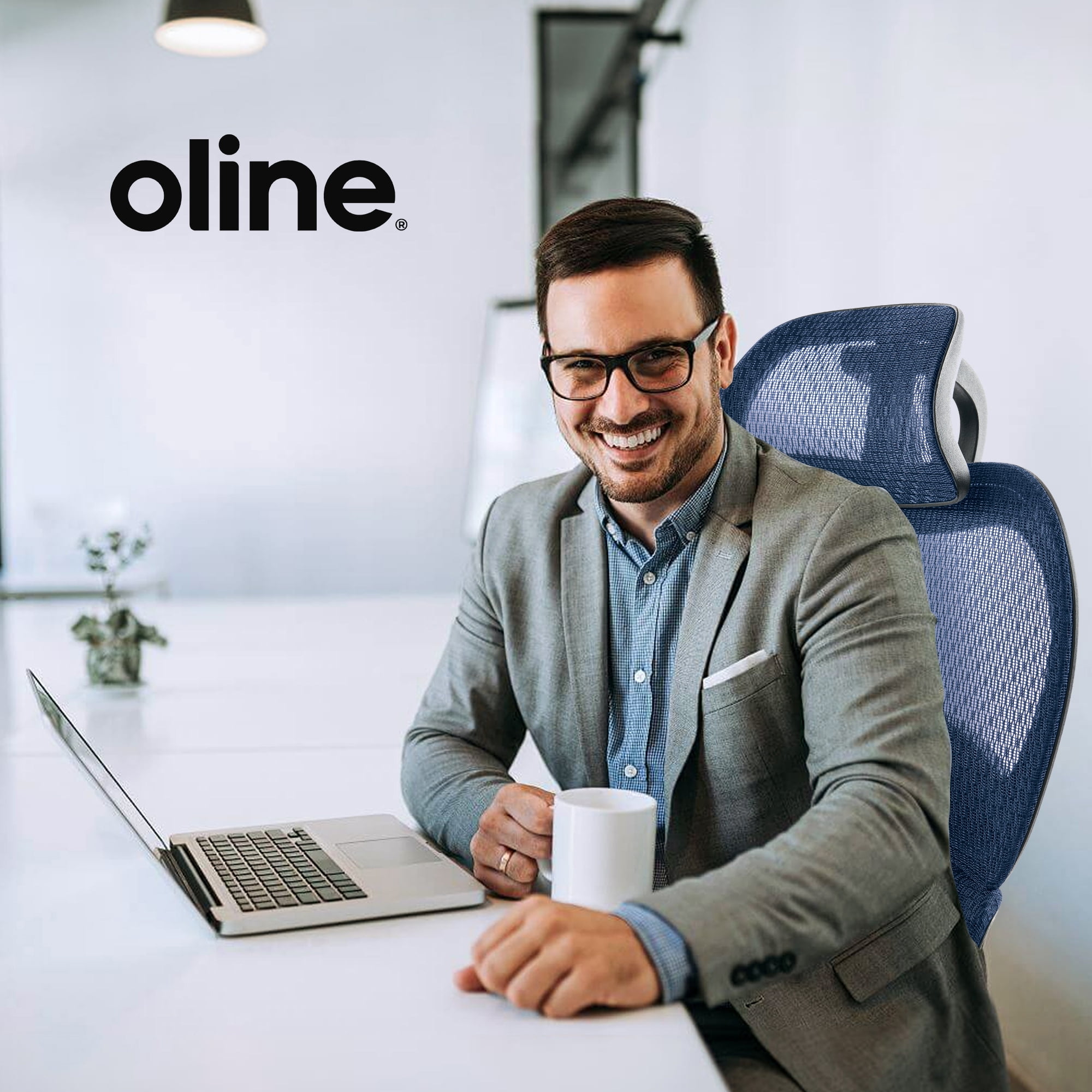 Oline ErgoPro Ergonomic Office Chair - Rolling Desk Chair with 4D Adjustable Armrest, 3D Lumbar Support and Premium Blade Wheels - Mesh Computer Chair, Gaming Chairs, Executive Swivel Chair