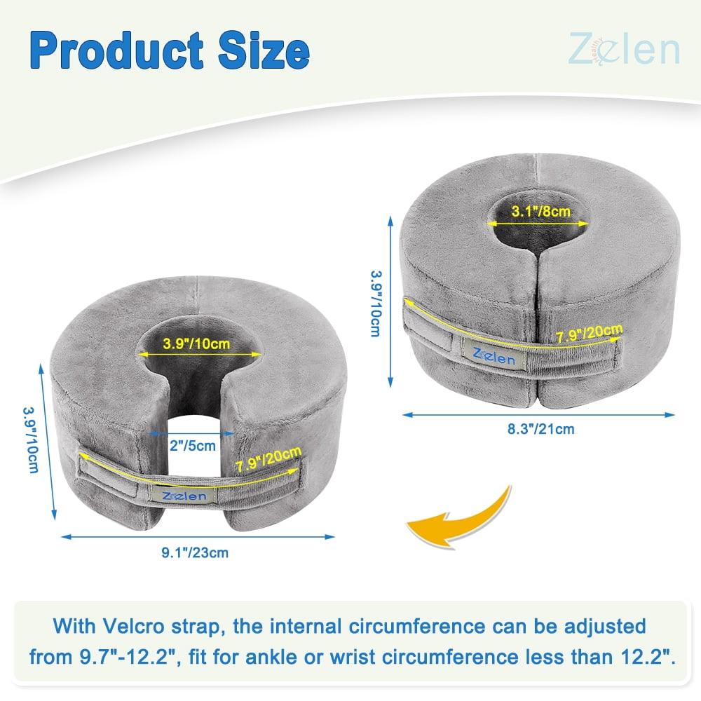 Zelen Foot Elevation Pillow Ankle Wedge Heel Elevator Cushion Foot Support Pillow Medical Ankle Cushion for Foot Pressure Bed Sore Ulcer Sleeping Foot Leg Rest Elevated Support Foam (Medium, 1 PCS)