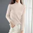 thumbnail image 2 of Chandails Légers pour Femmes Col Roulé Élégant Manches Longues Ajusté Tricot Vêtements d'Automne, 2 of 3