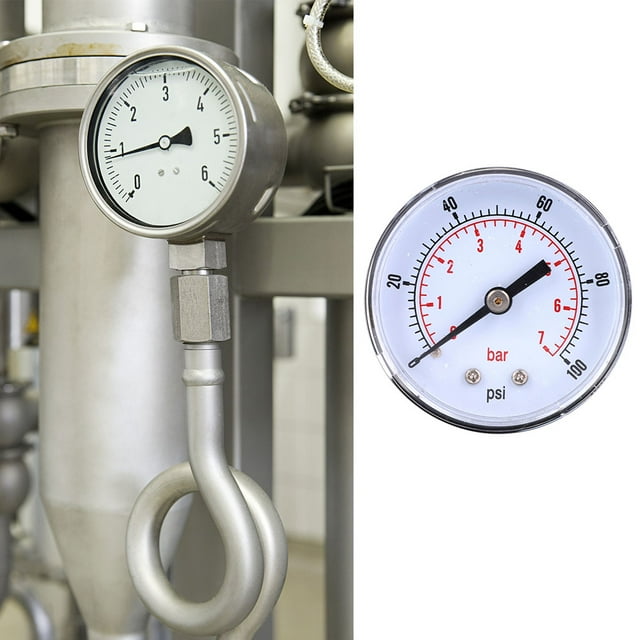 LAFGUR Pressure Gauge Back Connection, 1/8 BSPT Pressure Gauge Air Pressure Gauge, For Air Water Oil Gas