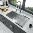 thumbnail image 3 of Undermount Kitchen Sink, Undermount Kitchen Sink - 32"x18"x9" Stainless Steel 16 Gauge Deep Single Bowl Sinks, Brushed Nickel Stainless Steel Kitchen Sink,Stainless Steel Farmhouse Kitchen Sink, 3 of 7