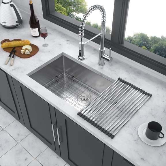 Boyuevi Undermount Kitchen Sink - 30"x19"x9" Stainless Steel 16 Gauge Deep Single Bowl Sinks