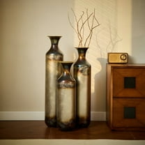 Floor metal vase modern style decoration home droplet shaped white metal vase 3-piece set gorgeous home decoration large glazed metal vase