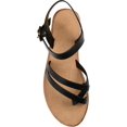 thumbnail image 3 of Women's Journee Collection Vasek Flat Thong Sandal Black Faux Leather 8.5 M, 3 of 7