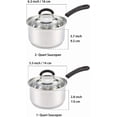 thumbnail image 3 of czyyul Cook N  Saucepan Set Sauce Pot with Lid 1QT and 2QT Stainless Steel  Stay Cool Handle  Silver, 3 of 7