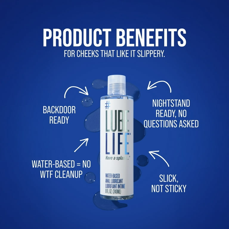 anal lubricant water based 2 pack) LUBELIFE Water-Based Anal Lube, Non-Sticky and Easy Clean Personal  Lubricant For Sex, 8 fl oz