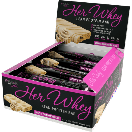 NLA for Her, Her Whey Lean Protein Bar, Maple Cinnamon Roll, 20g Protein, 12