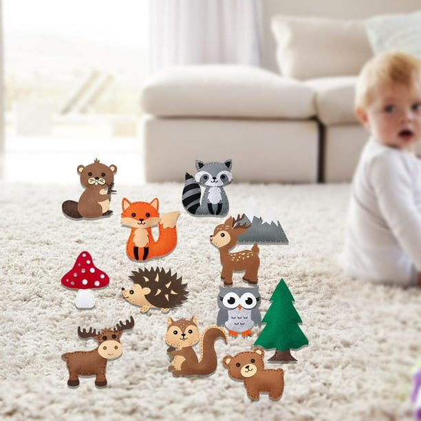 Set De 5 Kits De Costura De Fieltro Para Niños – Llaveros De Animales Con Agujas De Plástico – Manualidades Educativas