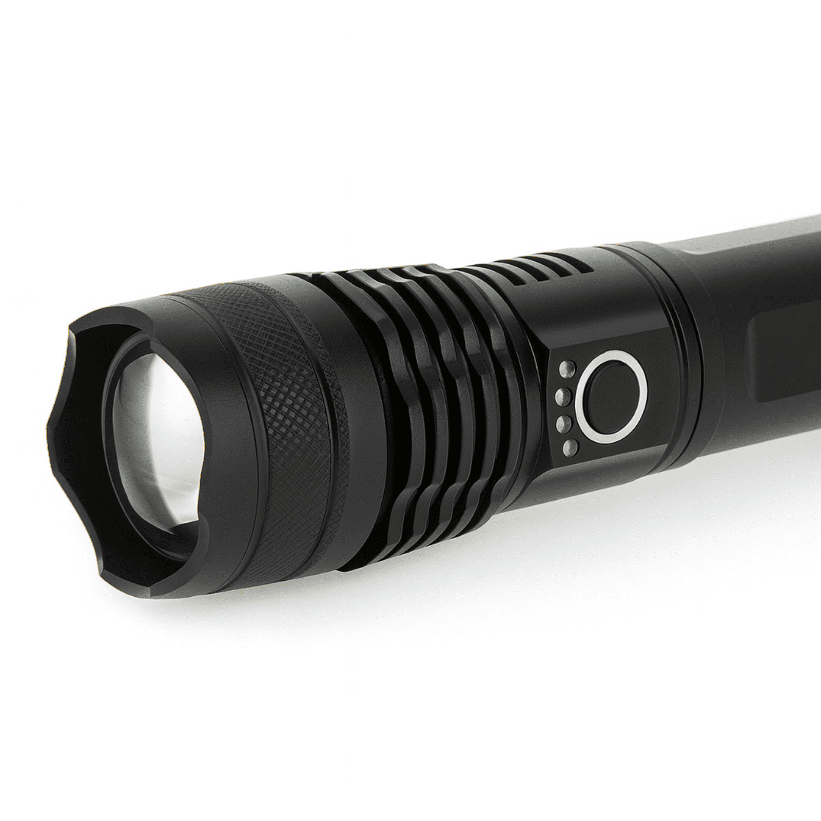 ASR Tactical 2000 Lumen 5-Stage Rechargeable Flashlight with Adjustable Beam and SOS Mode, 7.5 Inches