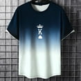 thumbnail image 3 of Fashion Gradient Poker Print T Shirts For Men Summer Daily O Collar Polyester Short Sleeve Tee Shirt Large Size Tops Clothing tzw, 3 of 7
