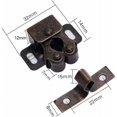 thumbnail image 2 of 12-Pack Cabinet Latch Double Roller Latches Latches for Doors Polished Brass Door Latches for Doors Cabinet Draw, 2 of 5