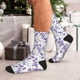 thumbnail image 7 of Bingfone Compression Socks for Women and Men Long Socks for Running Athletic Cycling Nurse- Lavender Flowers, 7 of 7