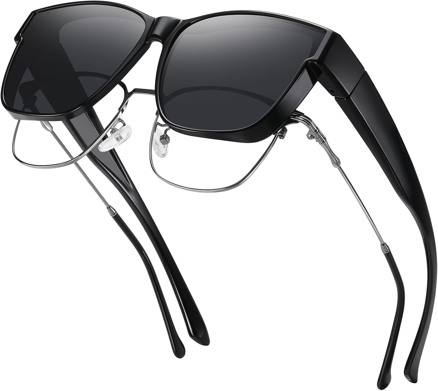 Solar Shield Dioptics ClipOns Unisex Rectangle Fashion Sunglasses