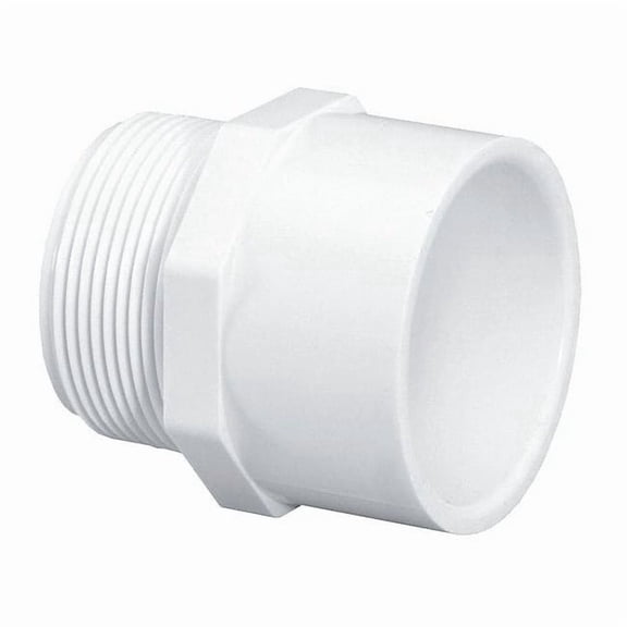 Manufacturer Varies PVC Male Adapter, MNPT x Socket, 1 in Pipe Size 436010BC