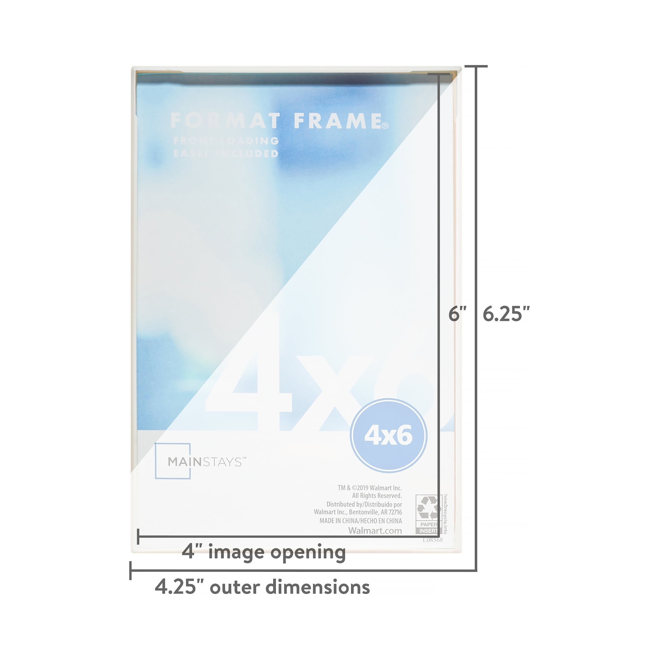 Mainstays 4x6 Front Loading Picture Frame, White, Set of 12