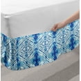 thumbnail image 2 of Psychedelic Bed Skirt, Grunge Style Hippie Eastern Like Indonesian Folk Effect Design, Elastic Bedskirt Dust Ruffle Wrap Around for Bedding Decor, 4 Sizes, Pale Blue and Royal Blue, by Ambesonne, 2 of 2