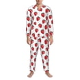 thumbnail image 3 of Sikiie Hand Drawn Strawberry Mens Pajama Set, Soft Warm Long Sleeve Sleepwear, Cozy Button-Down Pjs for Men-Medium, 3 of 7