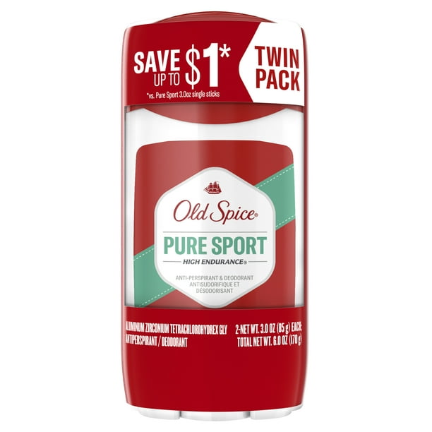 Additief vlinder nadering Old Spice High Endurance Anti-perspirant Deodorant for Men, 48 Hour  Protection, Pure Sport Scent, Twin Pack, 3.0 Oz Each - Walmart.com