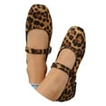 thumbnail image 3 of Xijirk Womens Shoes Single Fastener Strap Printed Texture Soft Suede Flat Shoes for Daily and Beach Wear,7.5, 3 of 9
