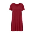 thumbnail image 7 of Ailaofu Summer Dresses for Women V Neck Short Sleeve Casual Loose T Shirt Sundress Beach Cover Ups with Pockets, 7 of 7