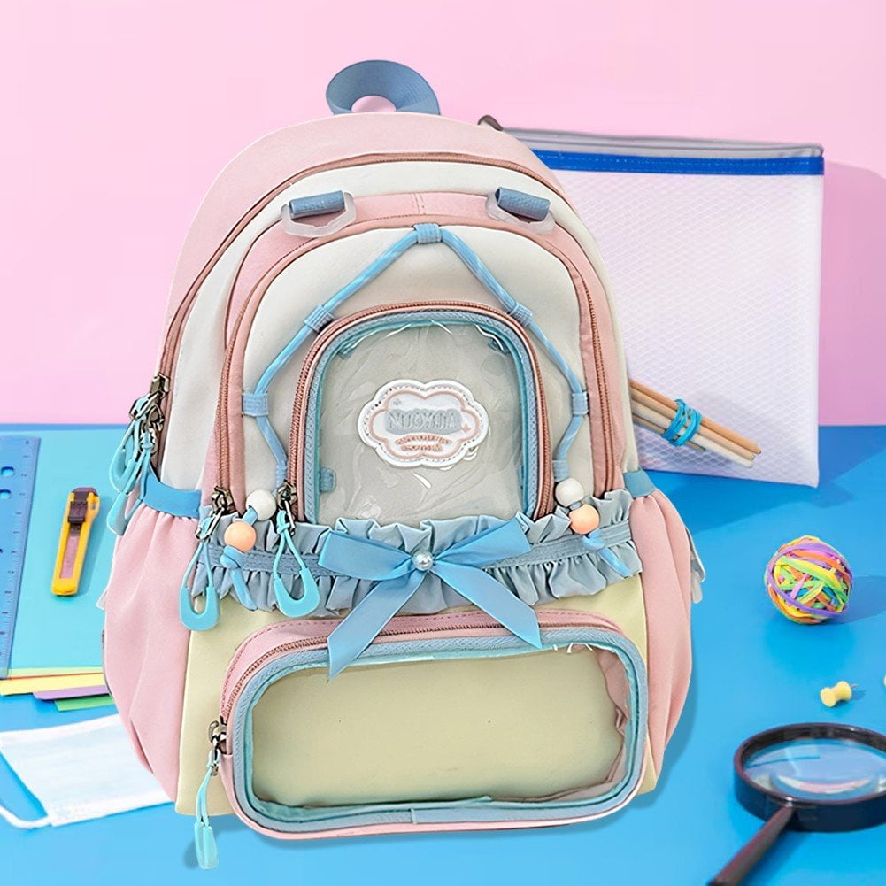 Slccxzc Kawaii Backpack Cute Aesthetic Ita Backpack, Y2K Large Capacity Bag Book Bags With Window Show