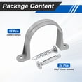 thumbnail image 3 of Uxcell 12pcs 3 Pulgadas Abrazaderas de Tubo de PVC Plástico con 2 Agujeros, Abrazadera en Forma de U con Tornillo de Acero Inoxidable 410 para Fijación de Tubos y Cables, 3 of 7