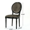 thumbnail image 3 of GDF Studio Lariya Contemporary Velvet Dining Chairs, Set of 4, Gray and Glossy Black, 3 of 10