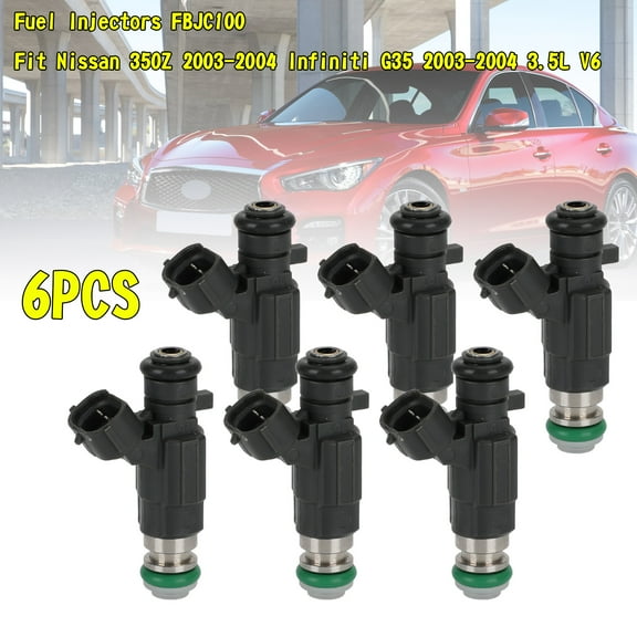 6PCS Fuel Injectors FBJC100 Fit for Nissan 350Z 03-04 Infiniti G35 2003-2004