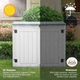 thumbnail image 3 of EHHLY Horizontal Resin Storage Shed, 47 Cuft Garden Tool Sheds & Outdoor Storage, Outdoor Plastic Storage Cabinet Waterproof, 4FT Tall Backyard Outside Lawn Mower Storage Shed, White, 3 of 9