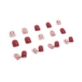 thumbnail image 1 of DHARMONAL Festival Atmosphere On Nails Red False Nail Patch Short Coffin Nails Soft Gel Nails on Clear Coffin Shaped Nail Tips Short Color Nail Tips Full Cover Nails Short, 1 of 6