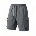 thumbnail image 5 of YLSDY Men's Solid Outdoor Cargo Shorts, Drawstring Elastic Waist, Multi-Pocket Casual Fashion Shorts Gray XXL, 5 of 8