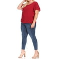 thumbnail image 4 of Women's Plus Size Flowy Flutter Sleeve Blouse with Keyhole Neckline, 4 of 6