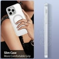 thumbnail image 6 of for iPhone 13 Pro Max Case Magnetic with Ring Stand[Compatible with Magsafe], Translucent Matte Back Full Body Protective Cover Kickstand Phone Case for Apple iPhone 13 Pro Max 6.7", White, 6 of 17