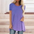 thumbnail image 2 of KyCheLot Loose Shirt for Women Tunic Tops Short Sleeve Crew Neck Split Hem Pullover T-Shirt, 2 of 4