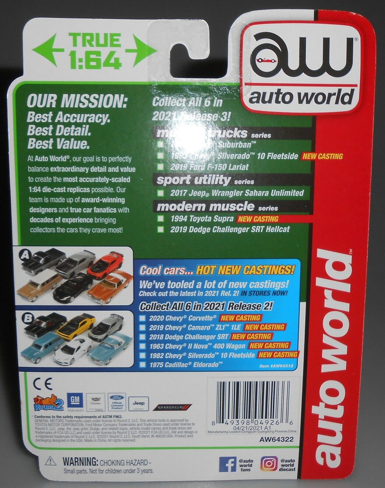 2019 Dodge Challenger SRT Hellcat F8 Green Metallic with Twin Black Stripes Modern Muscle Limited Edition to 13904 pieces Worldwide 1/64 Diecast Model Car by Autoworld