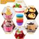 thumbnail image 5 of 12 moldes para cupcakes, tazas reutilizables de silicona para hornear cupcakes., 5 of 5