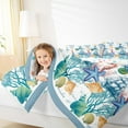 thumbnail image 4 of Feelyou Ocean Starfish Seahorse Bedding Comforter Set, Kawaii Cartoon Seashell Twin Comforter Sets, Nautical Lighthouse Reversible Bedding Set, Ultra Soft Bedroom Decor, 2 Pieces, 4 of 8
