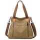 thumbnail image 2 of Bolsa Bolsos de lona para mujer de hombro con cremallera informal portátil para viajes (caqui) Tmvgtek Para estrenar, 2 of 4