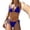 Blue, variant on Womens Classic Bikini For Women - Elegant Solid Color 2 Piece Swimsuit With Classic Cut And Low Back Swimming Bra for Women, Size S