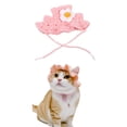 thumbnail image 1 of Methold Lindo gorro de rana y gato tejido a crochet, gorro de pata de Halloween para mascota, gorro de punto suave para Halloween, gorro de Ropa para mascotas flor rosa S, 1 of 6