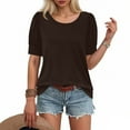 thumbnail image 2 of HongQid Women's Puff Short Sleeve Tee Spring Summer Tops Trendy Business Causal Outfits Work Blouses Clothes, 2 of 7
