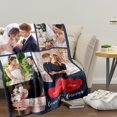 thumbnail image 3 of Custom Blanket with Photos Text Personalized Couples Gifts Photo Blankets Using My Own Photos Customized Picture Blankets for Kid Adults Mother Father Birthday Valentines Day Gifts Blankets, 3 of 5